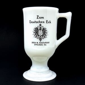 Vintage Zum Deutschen Eck Alpine Coffee Mug Federal Glass Chicago IL